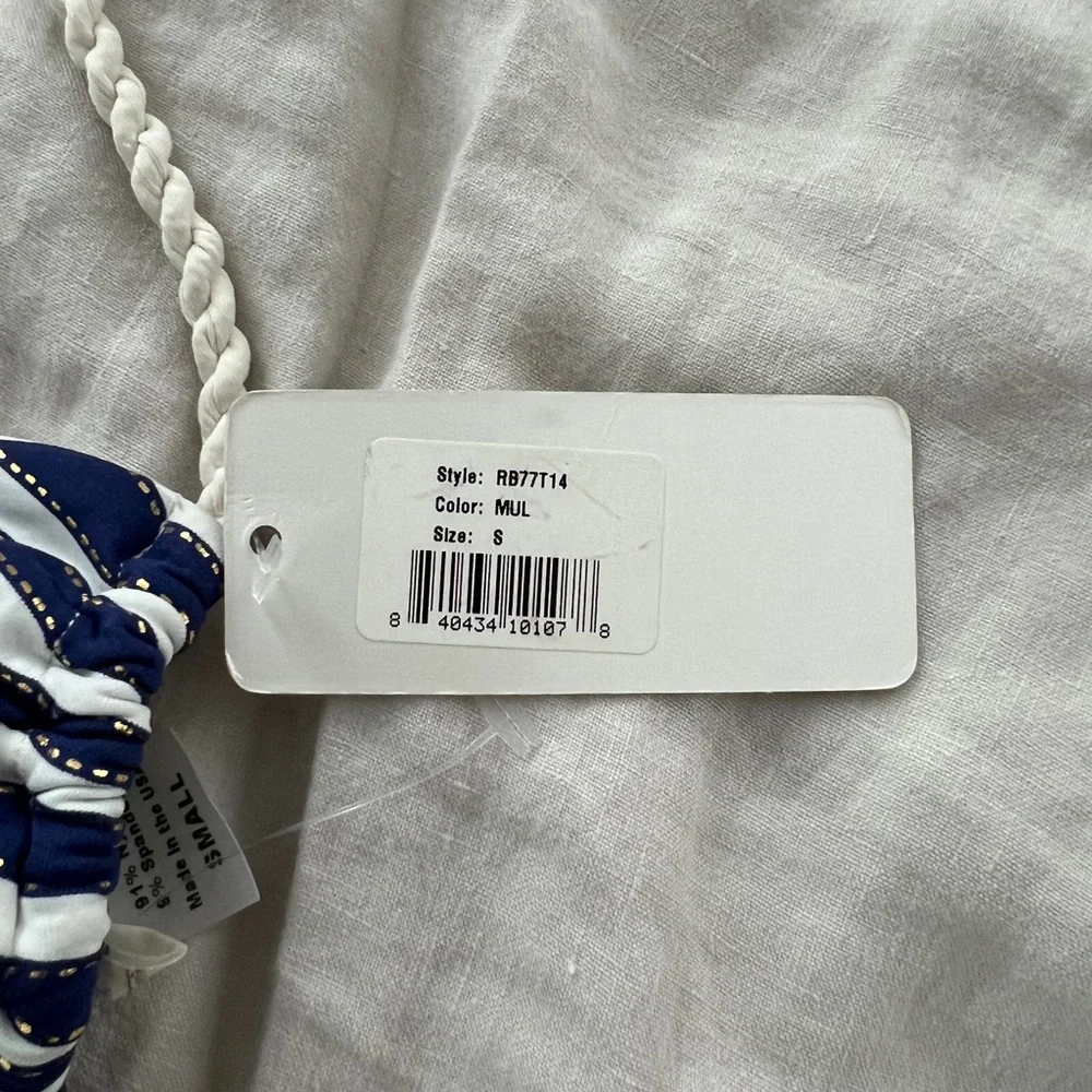 L*Space Striped Bikini Top with Rope NEW NWT